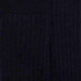 Gambaletti a costine da uomo 100% lana merino fine - Blu navy scuro