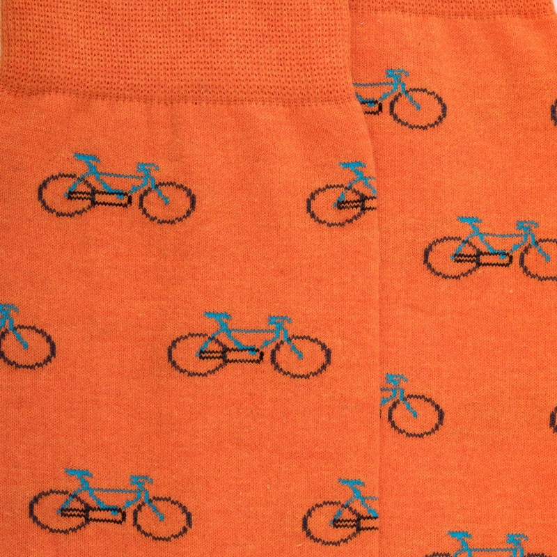 Calzini da bicicletta in cotone da uomo - Arancione e azzurro Doré Doré
