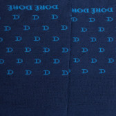 Calze invisibili da uomo in filato scozzese con motivo "DD" - Bleu Voilier | Doré Doré