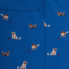 Chaussettes homme en coton à motif chiens - Bleu Cosmos | Doré Doré