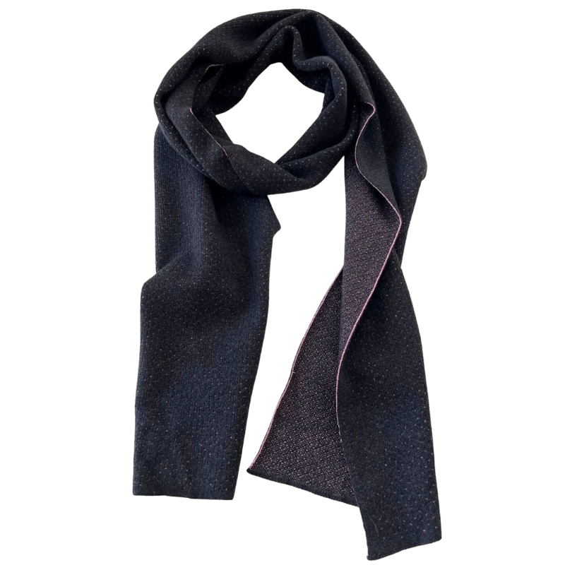 Sciarpa in lana con motivo rosa in lurex lucido Doré Doré