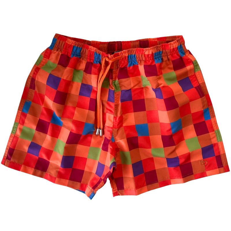 Scacchiera per costume da bagno per bambini - arancione | Doré Doré