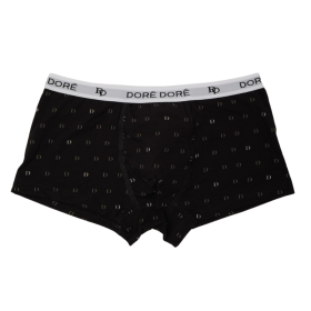 Uomo boxer in cotone fantasia "D" - Nero | Doré Doré