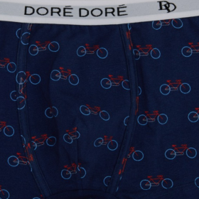 Uomo boxer in cotone fantasia biciclette - Blu barca a vela e blu bandiera | Doré Doré