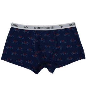 Uomo boxer in cotone fantasia biciclette - Blu barca a vela e blu bandiera | Doré Doré