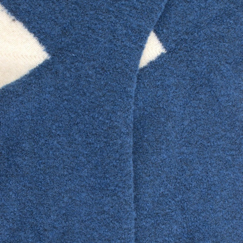 Mi-bas femme en laine polaire - Bleu saphir & écru | Doré Doré