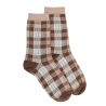 Calze da donna in cotone fantasia tartan effetto brillante - Terroso