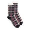 Calze da donna in cotone fantasia tartan effetto brillante - Grigio antracite