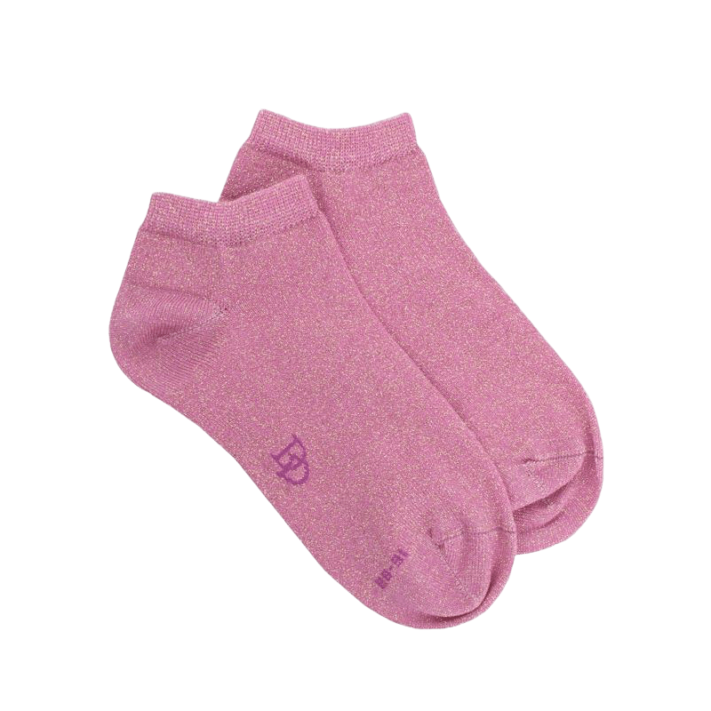 Calze per bambini in cotone ed effetto lurex lucido - Rose | Doré Doré