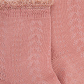 Calze per bambini traforate in filato scozzese con coste lucide a contrasto - Rose Praline | Doré Doré