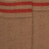 Gambaletto in lana a 2 strisce con lettera D traforata - Beige