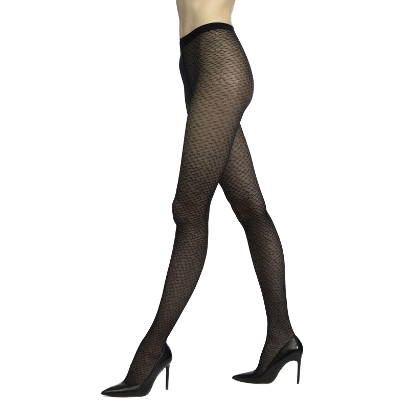 Collant con stelle e pizzo - Nero Doré Doré