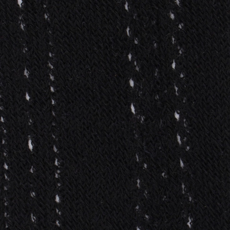 Collant da donna in cotone traforato con motivo a righe verticali - Nero Doré Doré