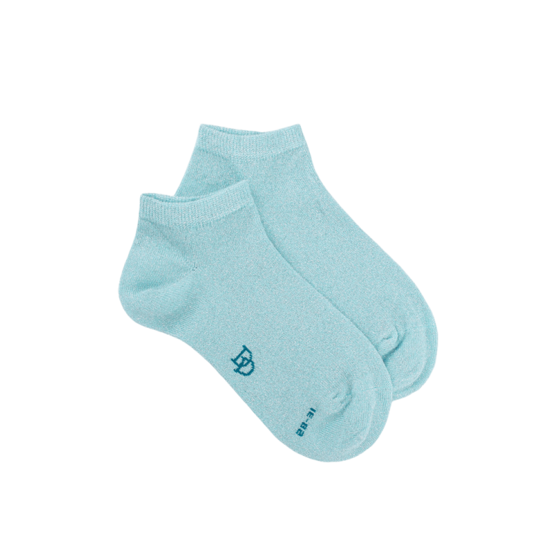 Calze di cotone per bambini con effetto lucido - Bleu glacier | Doré Doré