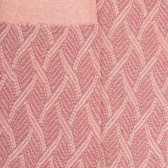 Chaussettes femme en coton et laine à motif entrelacés effet brillant - Rose Praline | Doré Doré