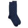 Calze da uomo in filo di Scozia fantasia piccole D a due colori - Blu marinaio