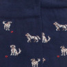 Calze da uomo in cotone egiziano fantasia cani - Blu marinaio | Doré Doré