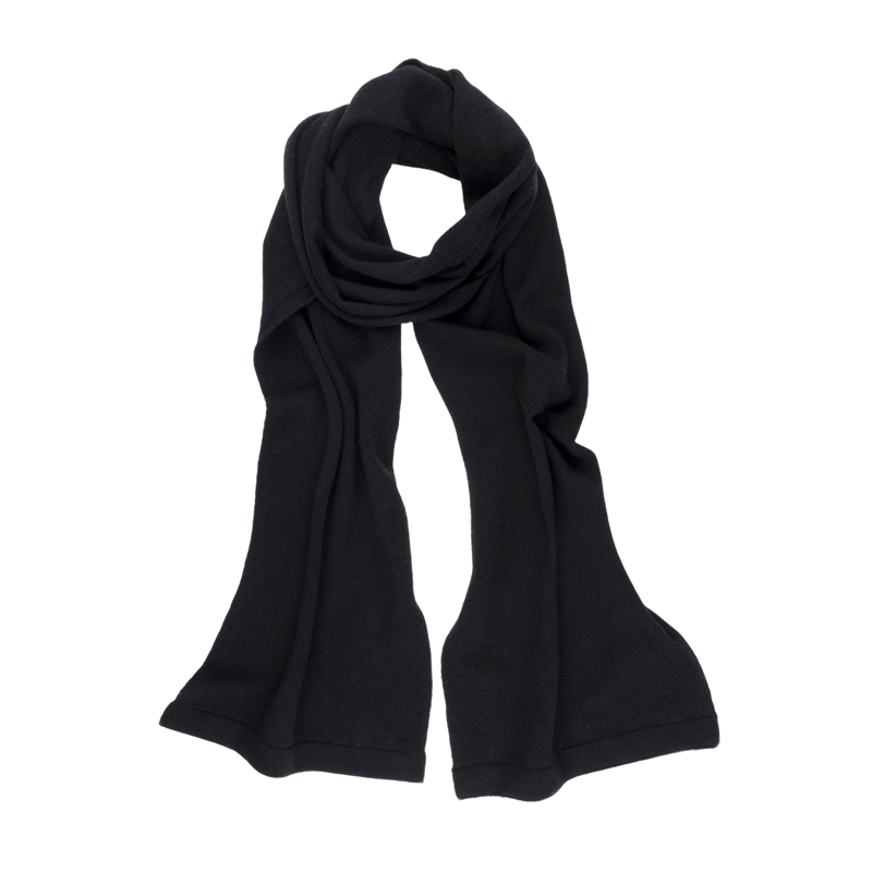 Sciarpa in lana merino e cashmere - Nero