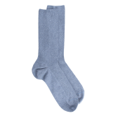 Calzini da uomo a coste senza elastico in cotone egiziano - Bleu Port | Doré Doré