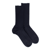Calze Doré Doré senza bordi elasticizzati in cotone egiziano - Speciale per gambe sensibili - Blu scuro