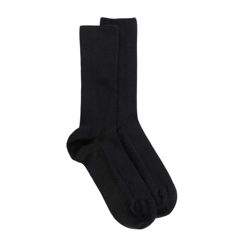 Calze Doré Doré senza bordi elasticizzati in cotone egiziano - Speciale per gambe sensibili - Nero
