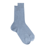 Calze da uomo a coste in 100% filo di Scozia tinta unita - Blu ghiacciaio