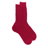 Calze a coste da uomo 100% lana scozzese - Framboise | Doré Doré