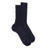 Calzini a coste da uomo in 100% lana merino fine - Blu scuro