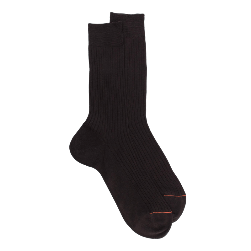 Calzini di lusso in filato tartan extra fine - Marrone
