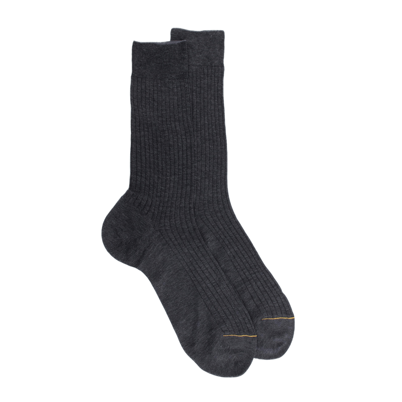 Calzini di lusso in filato tartan extra fine - Grigio carbone