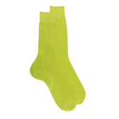 Calze da uomo di lusso in puro filato tartan extra fine - Vert Pomme | Doré Doré