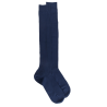 Vita media da uomo in puro filato tartan a coste - Blu navy