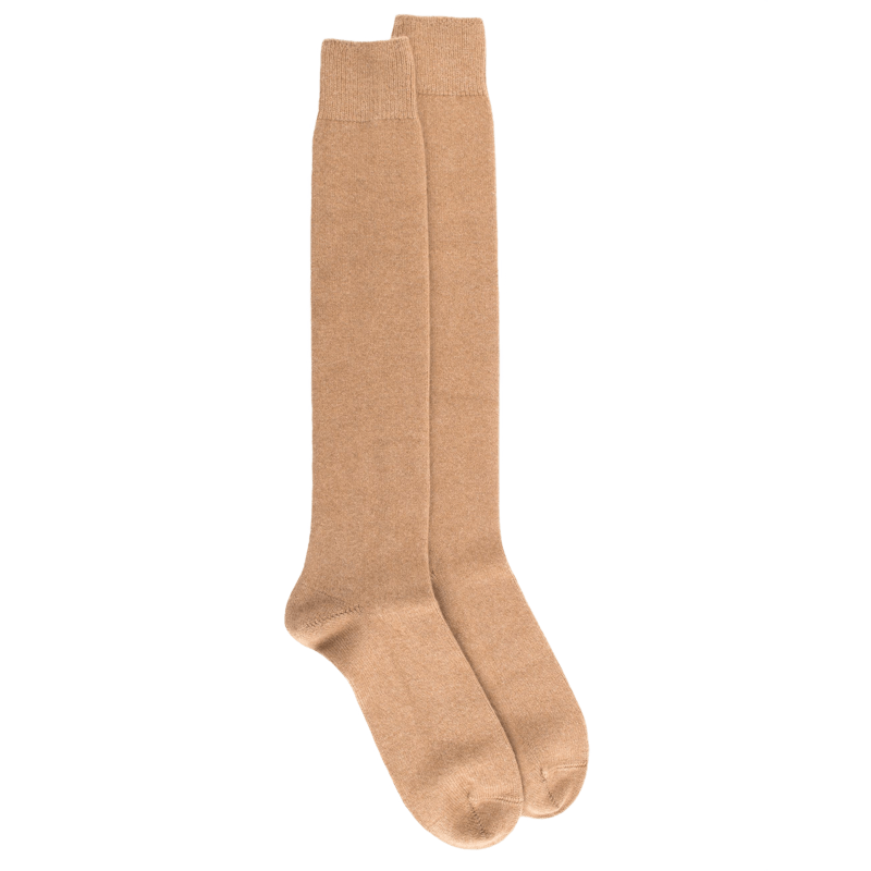 Mi-bas homme douceur en laine mérinos et cachemire - Beige Désert | Doré Doré