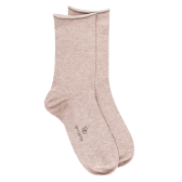 Calze da donna in morbido cotone con bordi arrotolati - Beige | Doré Doré