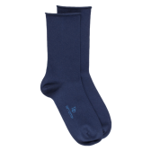 Calze da donna in morbido cotone con bordi arrotolati - blu navy | Doré Doré