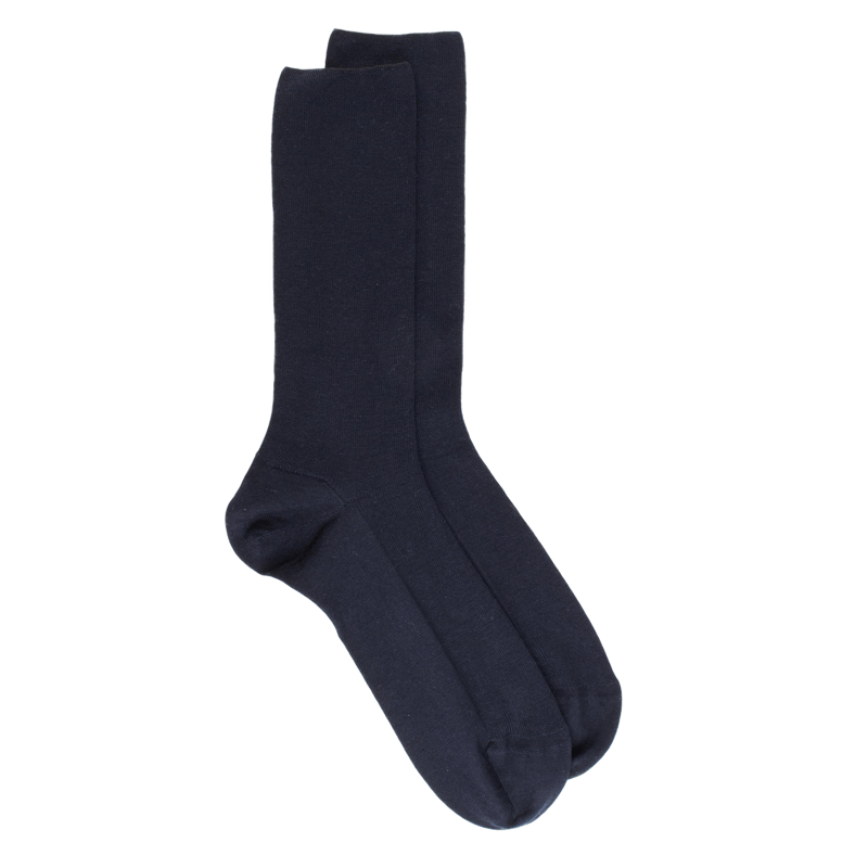 Calze di lana da uomo per gambe sensibili senza orlo elastico - Blu scuro Doré Doré