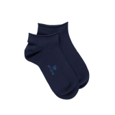 Calzini corti con orlo arrotolato in cotone egiziano - blu navy | Doré Doré