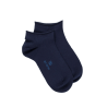 Calze corte con orlo arrotolato in cotone egiziano - Blu navy