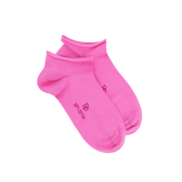 Calzini corti con orlo arrotolato in cotone egiziano - Rosa